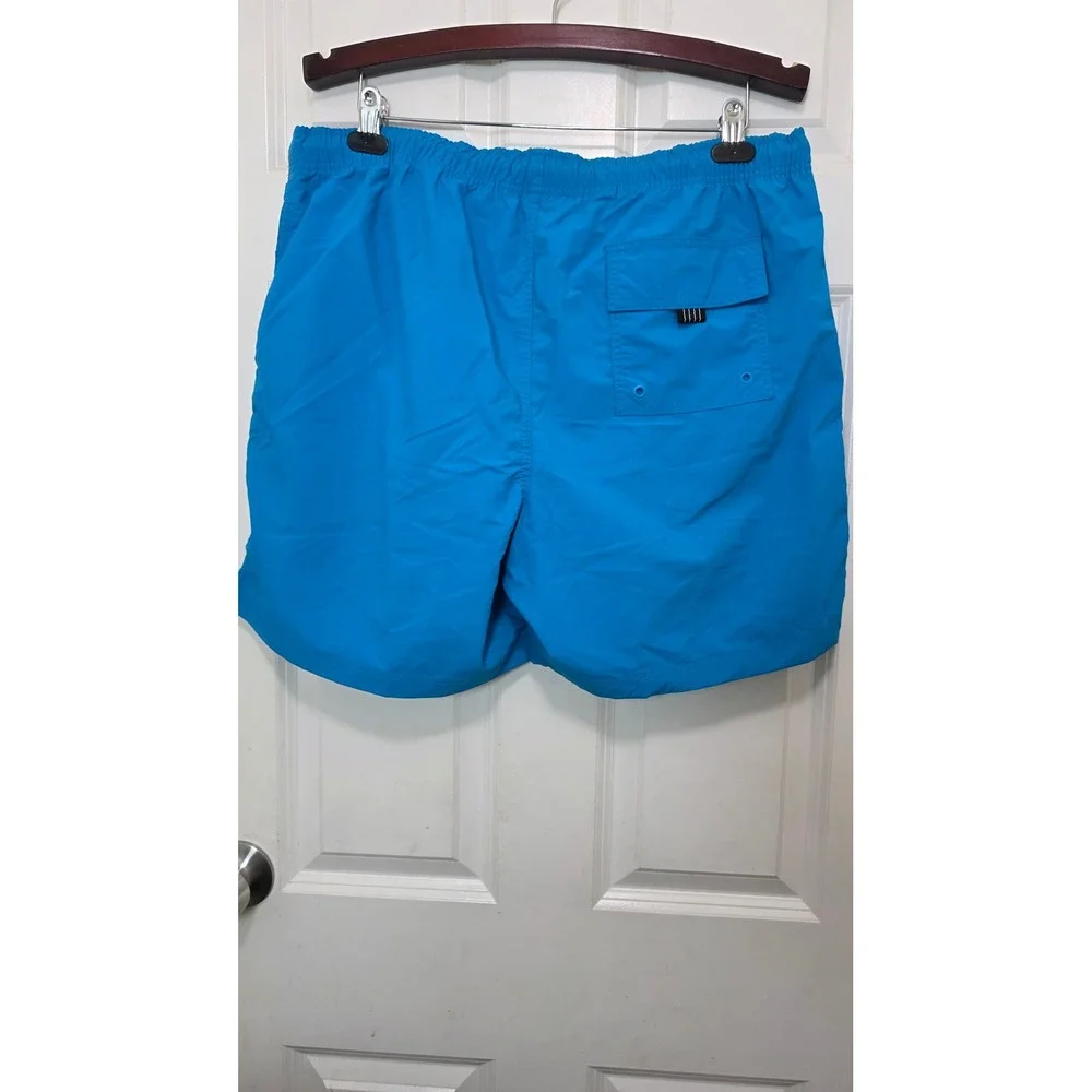 NEW Lands' End Swim Trunks Mens L 36-38 Blue Performance Quick Dry Board Shorts